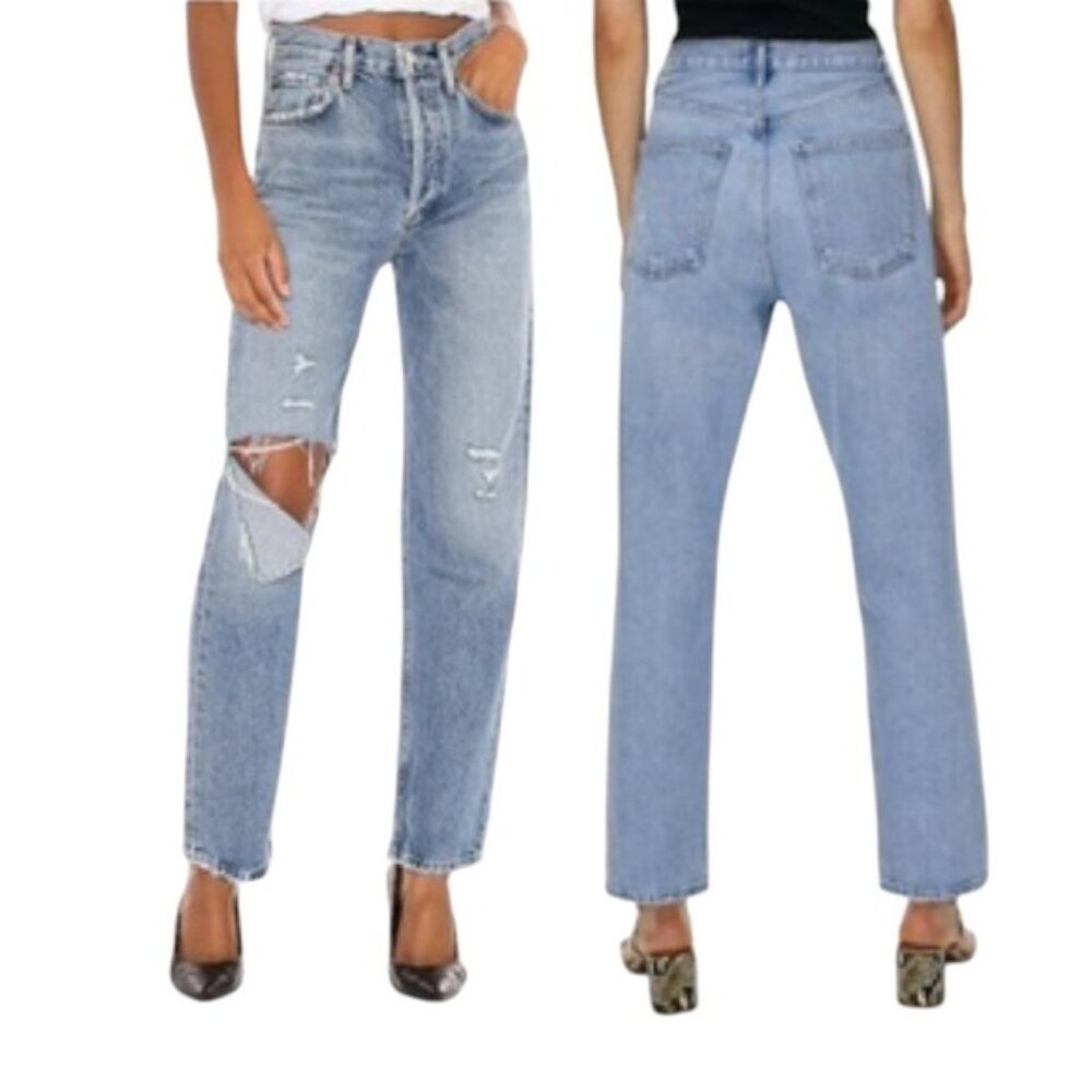 AGOLDE 90's Jean Pinch Mid Waist Rise Straight Leg Button Fly Aritzia Organic 28